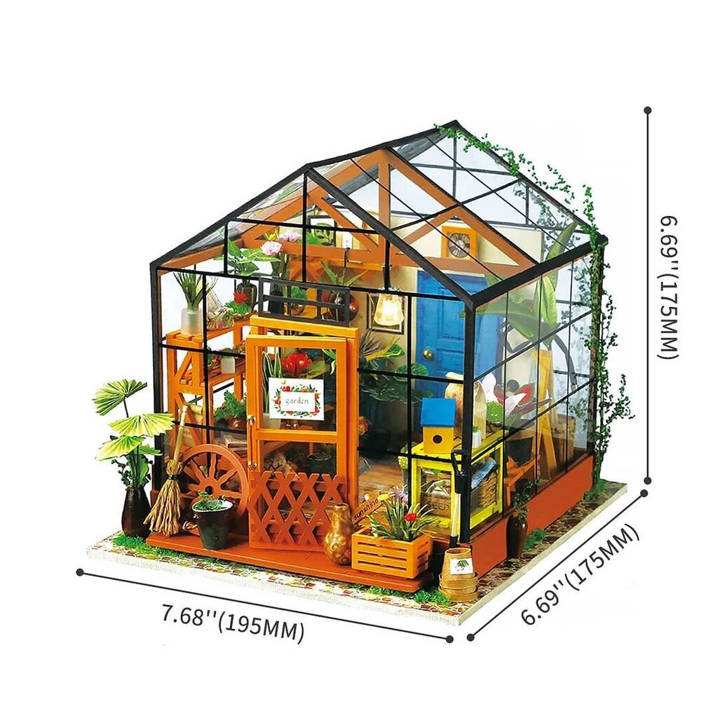 Saliekamā koka miniatūra TM Varvikas - Roombox Cathy's flower house RB003e cena un informācija | Konstruktori | 220.lv