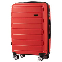 Vidējs koferis Wings DQ181, 65cm, sarkans цена и информация | Чемоданы, дорожные сумки | 220.lv