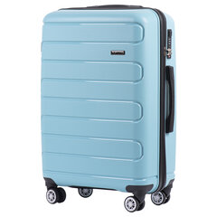 Vidējs koferis Wings DQ181, 65cm, zils цена и информация | Чемоданы, дорожные сумки | 220.lv