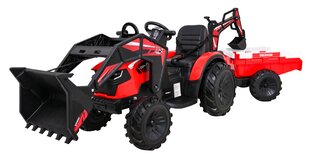 Elektriskais traktors 720-T ar piekabi un lāpstu, sarkans цена и информация | Электромобили для детей | 220.lv