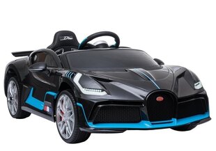 Детский одноместный Bugatti Divo, лакированный в черный цвет цена и информация | Электромобили для детей | 220.lv