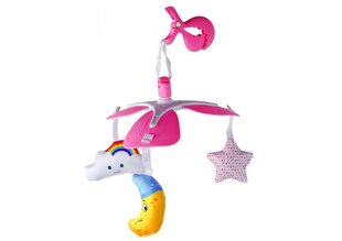 Bērnu gultiņu karuselis, 35cm, rozā cena un informācija | Rotaļlietas zīdaiņiem | 220.lv