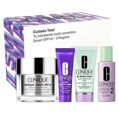 Komplekts Clinique Smart Set: mitrinošs krēms, 50 ml + serums 10 ml + sejas mazgāšanas līdzeklis, 30 ml + toniks, 30 ml cena un informācija | Sejas krēmi | 220.lv