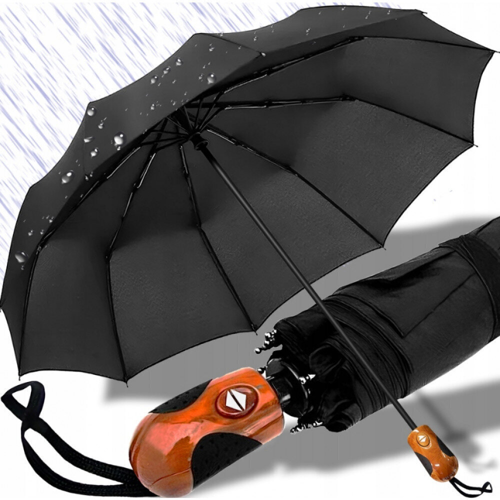 Liels automātiski saliekamais lietussargs unisex, 100 cm cena un informācija | Lietussargi vīriešiem | 220.lv