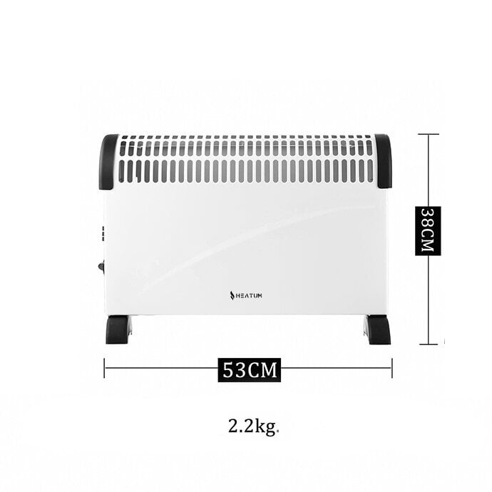 Konvekcijas sildītājs elektriskais radiators Heatum THERMA H2000, Balts цена и информация | Sildītāji | 220.lv