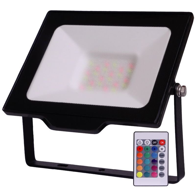 LED prožektors Avide 30W RGB ar tālvadības pulti cena un informācija | Lukturi | 220.lv