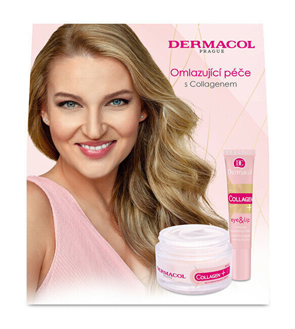 Komplekts Dermacol Collagen Plus II: dienas krēms SPF 10, 50 ml + acu un lūpu krēms, 15 ml cena un informācija | Sejas krēmi | 220.lv