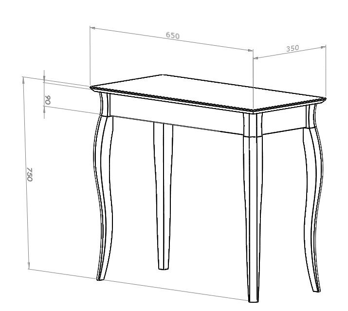 Konsoles galds Lillo, 65x35x75cm, balts cena un informācija | Konsoles galdiņi | 220.lv