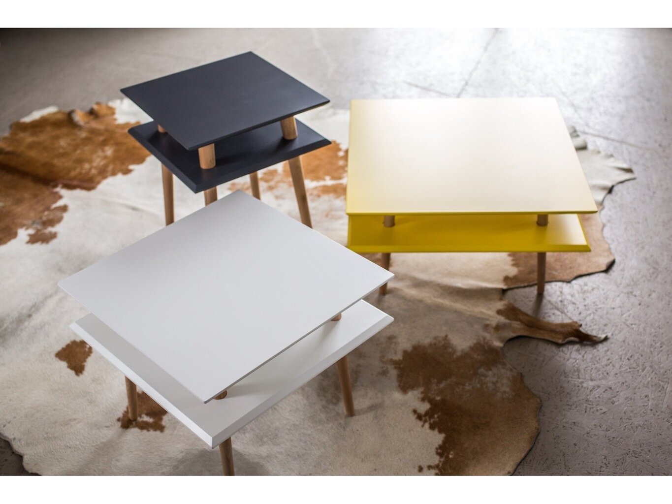 Kafijas galds Square, 55x55x45cm, balts cena un informācija | Žurnālgaldiņi | 220.lv