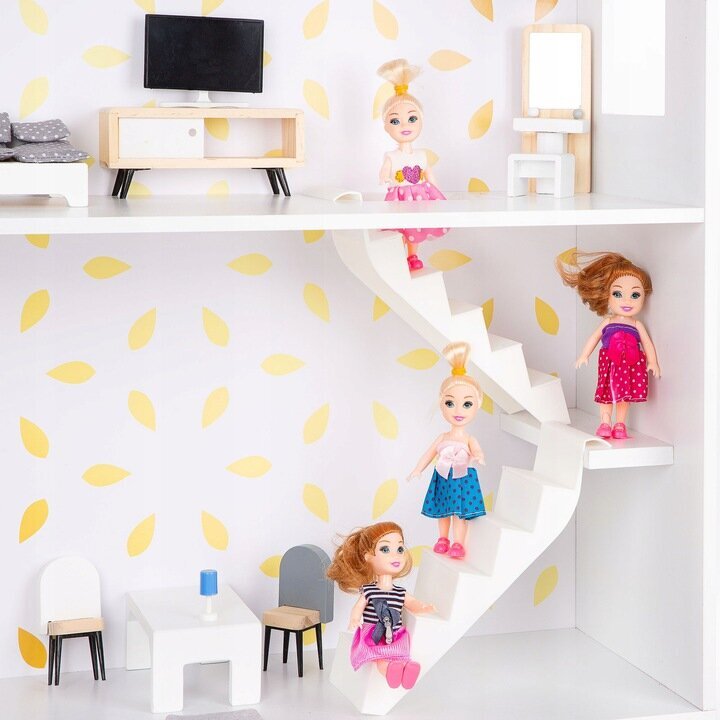Leļļu māja Kinderplay, 100 cm, balta цена и информация | Rotaļlietas meitenēm | 220.lv