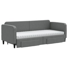 Izvelkams dīvāns ar atvilktnēm vidaXL, 80x200 cm, pelēks цена и информация | Кровати | 220.lv
