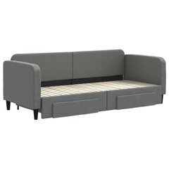 Izvelkams dīvāns ar atvilktnēm vidaXL, 80x200 cm, pelēks cena un informācija | Gultas | 220.lv