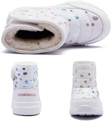 Детские зимние ботинки Thinpinwey, теплая подкладка, нескользящие, водонепроницаемые, белые цена и информация | Детская зимняя обувь | 220.lv