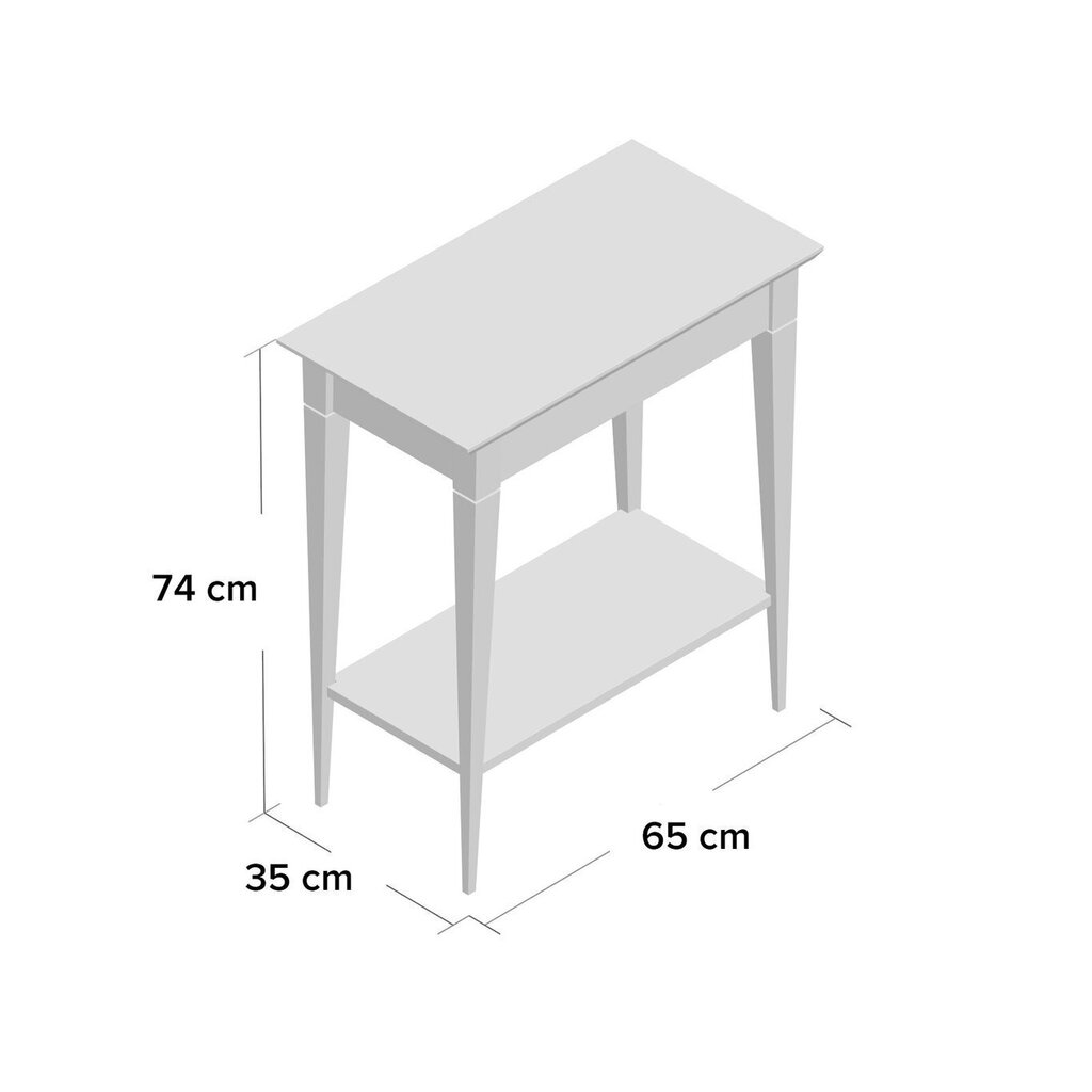 Konsoles galds ar plauktu Mamo, 65x35x74cm, balts cena un informācija | Konsoles galdiņi | 220.lv