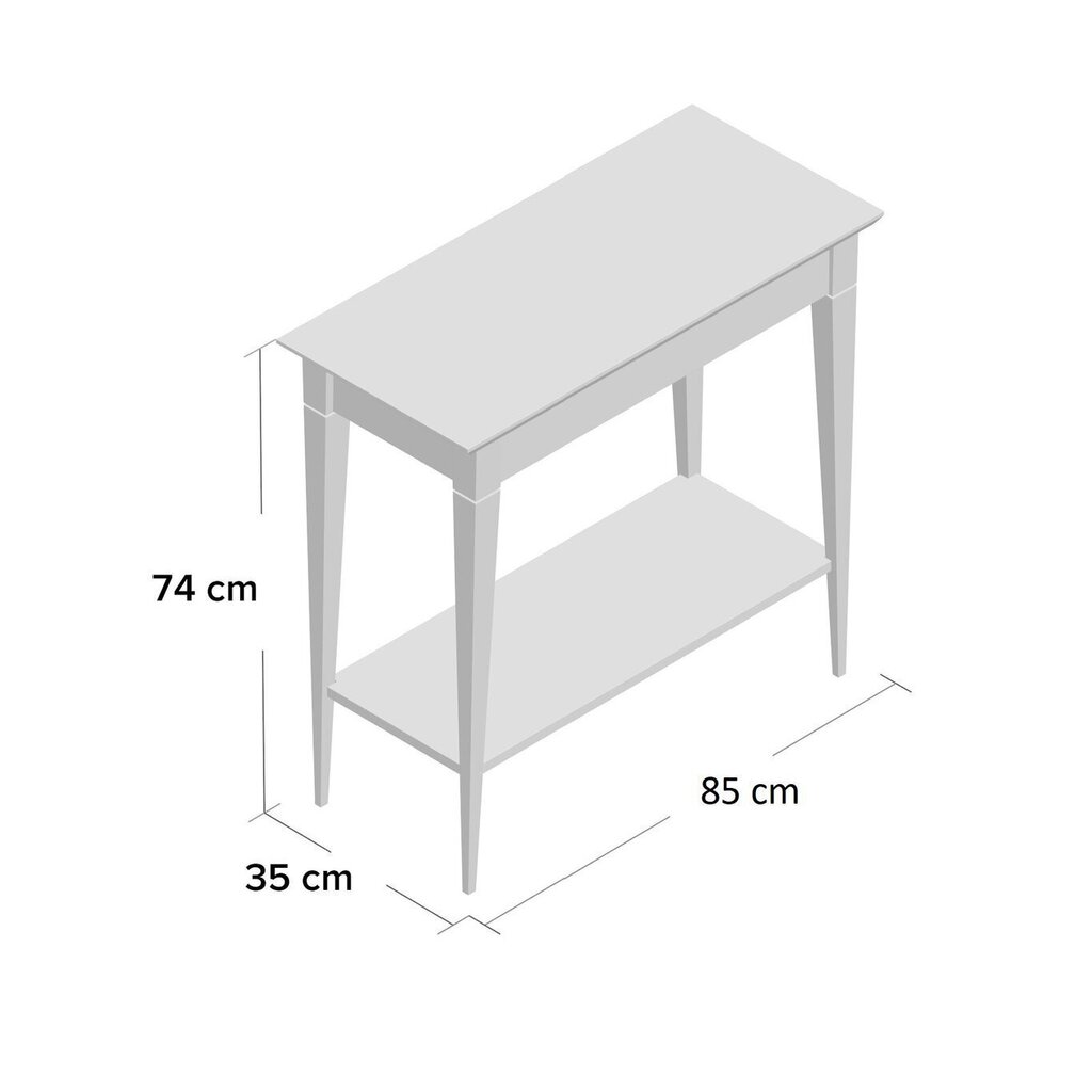 Konsoles galds ar plauktu Mamo, 85x35x74cm, balts cena un informācija | Konsoles galdiņi | 220.lv