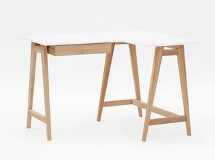 Stūra galds Luka labā puse, 115x85 cm, balts цена и информация | Компьютерные, письменные столы | 220.lv
