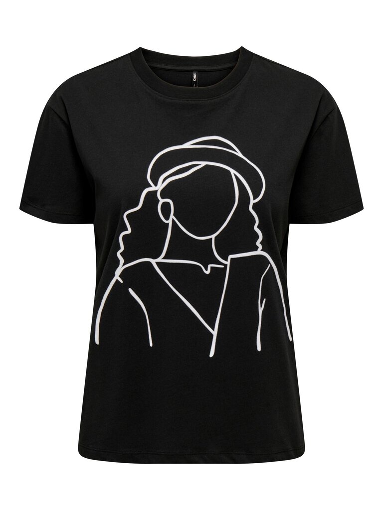 Only sieviešu T-krekls 15311651*01, melns cena un informācija | T-krekli sievietēm | 220.lv