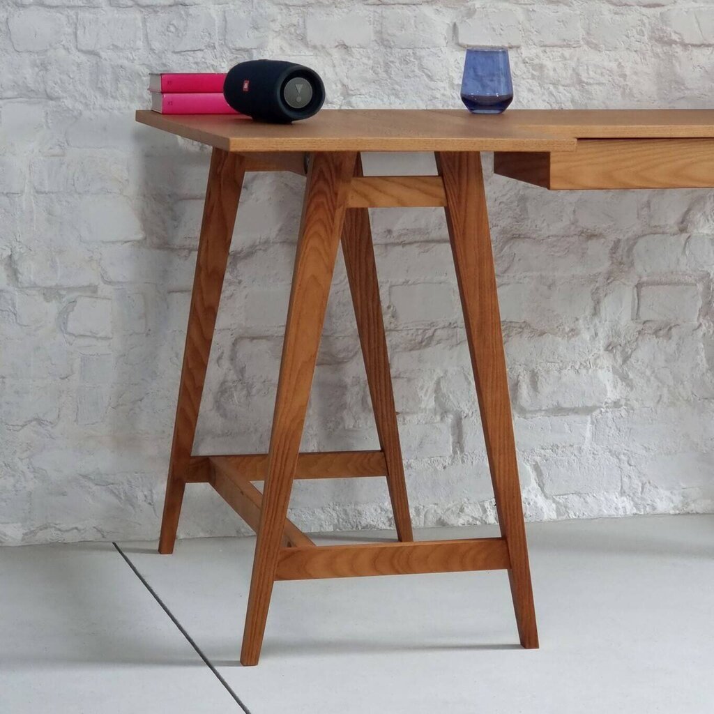 Stūra galds Luka kreisā puse, 135x85 cm, brūns цена и информация | Datorgaldi, rakstāmgaldi, biroja galdi | 220.lv