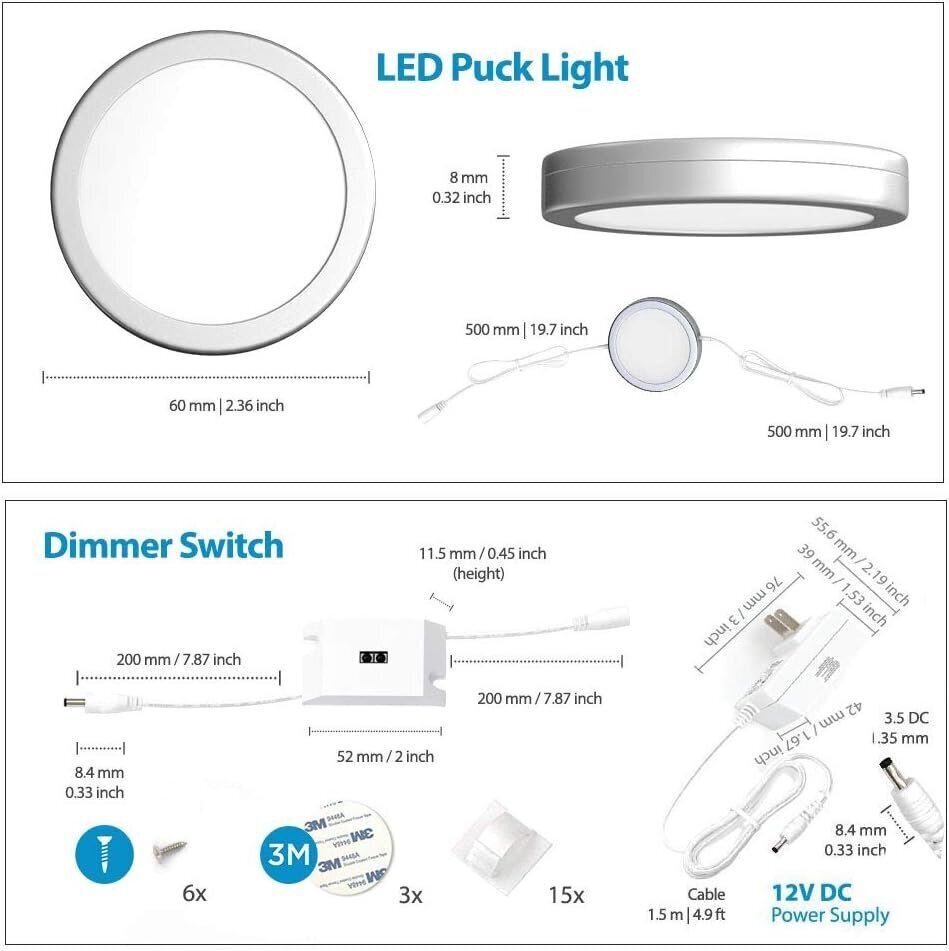 EShine LED lampas ar kustību sensoru, 12 gab. cena un informācija | Griestu lampas | 220.lv