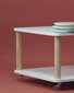 Kafijas galds Ashme ar riteņiem, 64x64cm, balts цена и информация | Žurnālgaldiņi | 220.lv