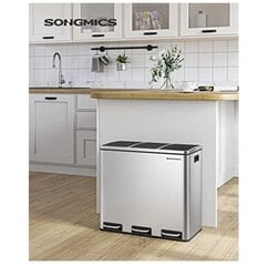 Songmics LTB54NL atkritumu tvertne, 3x18L cena un informācija | Virtuves piederumi | 220.lv