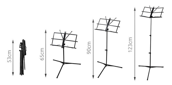 Malatec nošu statīvs, 65-90-123 cm cena un informācija | Mūzikas instrumentu piederumi | 220.lv