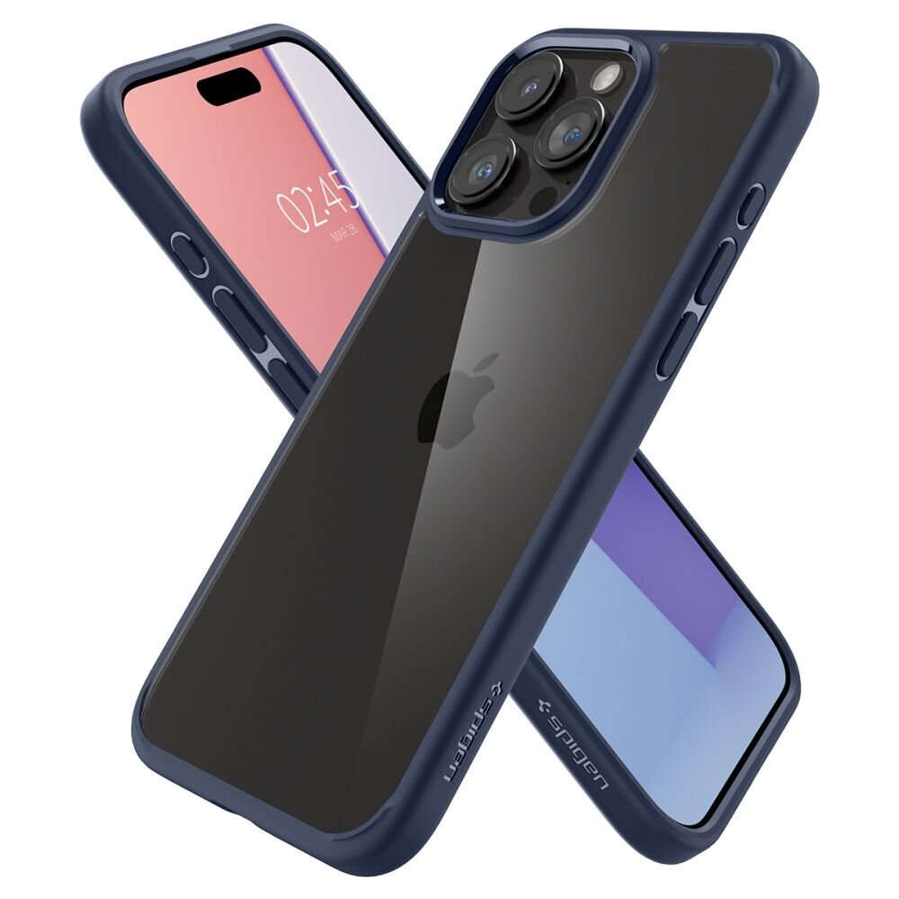 Telefona vāciņš, Spigen Ultra Hybrid, priekš iPhone 15 Pro Max, zils cena un informācija | Telefonu vāciņi, maciņi | 220.lv