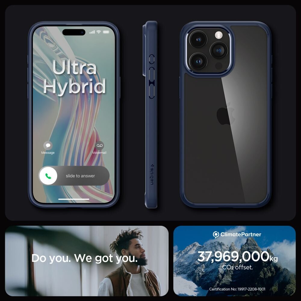 Telefona vāciņš, Spigen Ultra Hybrid, priekš iPhone 15 Pro Max, zils цена и информация | Telefonu vāciņi, maciņi | 220.lv