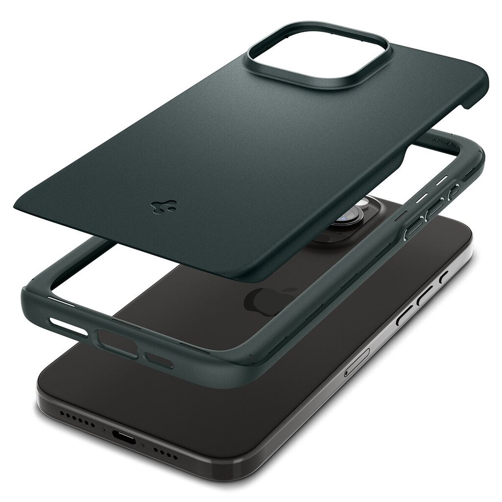 Telefona vāciņš, Spigen Thin Fit, priekš iPhone 15 Pro Max, zaļš cena un informācija | Telefonu vāciņi, maciņi | 220.lv