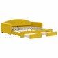 Izvelkams dīvāns ar atvilktnēm vidaXL, 100x200 cm, dzeltens cena un informācija | Gultas | 220.lv