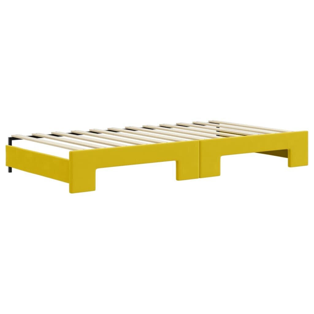 Izvelkams dīvāns ar matraci vidaXL, 100x200 cm, dzeltens cena un informācija | Gultas | 220.lv