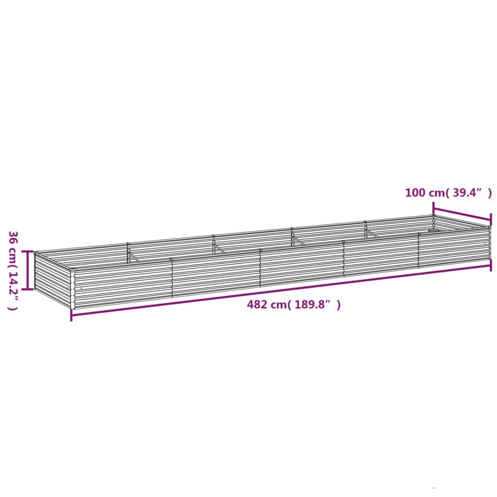 vidaXL augstā dārza puķu kaste, 482x100x36 cm цена и информация | Balkona kastes | 220.lv