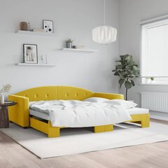 Izvelkams dīvāns vidaXL, 100x200 cm, dzeltens cena un informācija | Gultas | 220.lv