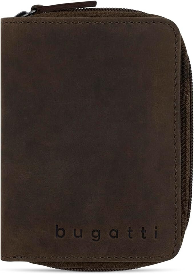 Bugatti Luca sieviešu ādas maciņš ar rāvējslēdzēju ar RFID aizsardzību, brūns, vintage cena un informācija | Sieviešu maki, karšu maki | 220.lv