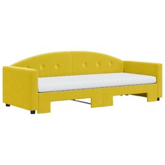 Izvelkams dīvāns ar matraci vidaXL, 80x200 cm, dzeltens cena un informācija | Gultas | 220.lv
