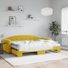 Izvelkams dīvāns ar matraci vidaXL, 80x200 cm, dzeltens cena un informācija | Gultas | 220.lv