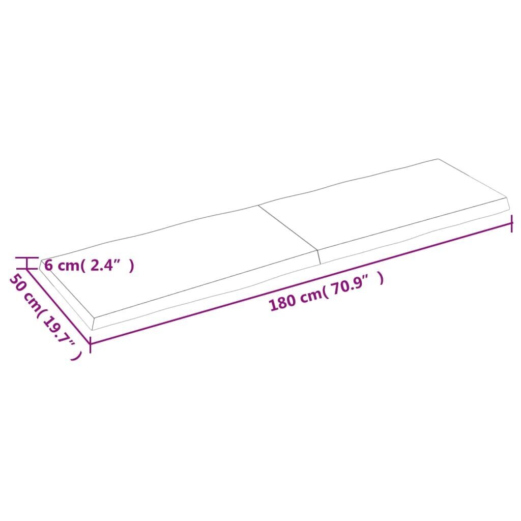 vidaXL galda virsma, 180x50x6 cm, tumši pelēka cena un informācija | Virsmas galdiem | 220.lv