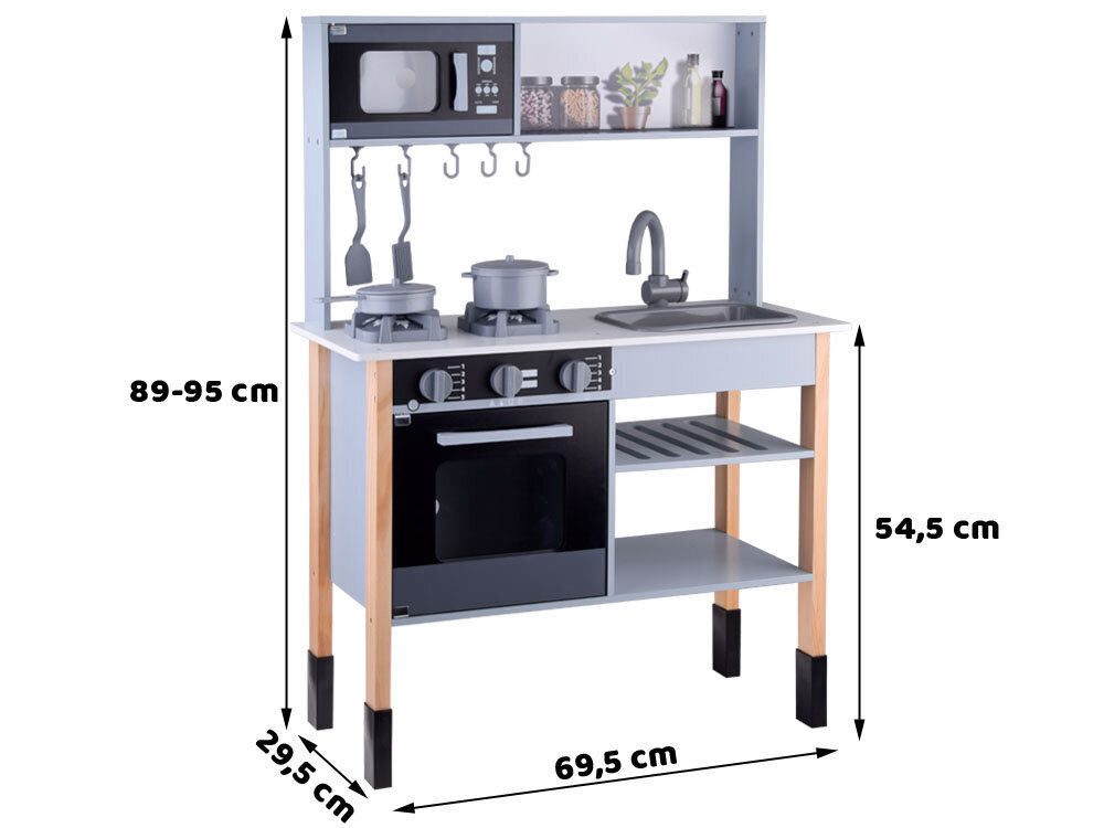 Bērnu virtuve, pelēka, 89x70x30 цена и информация | Rotaļlietas meitenēm | 220.lv