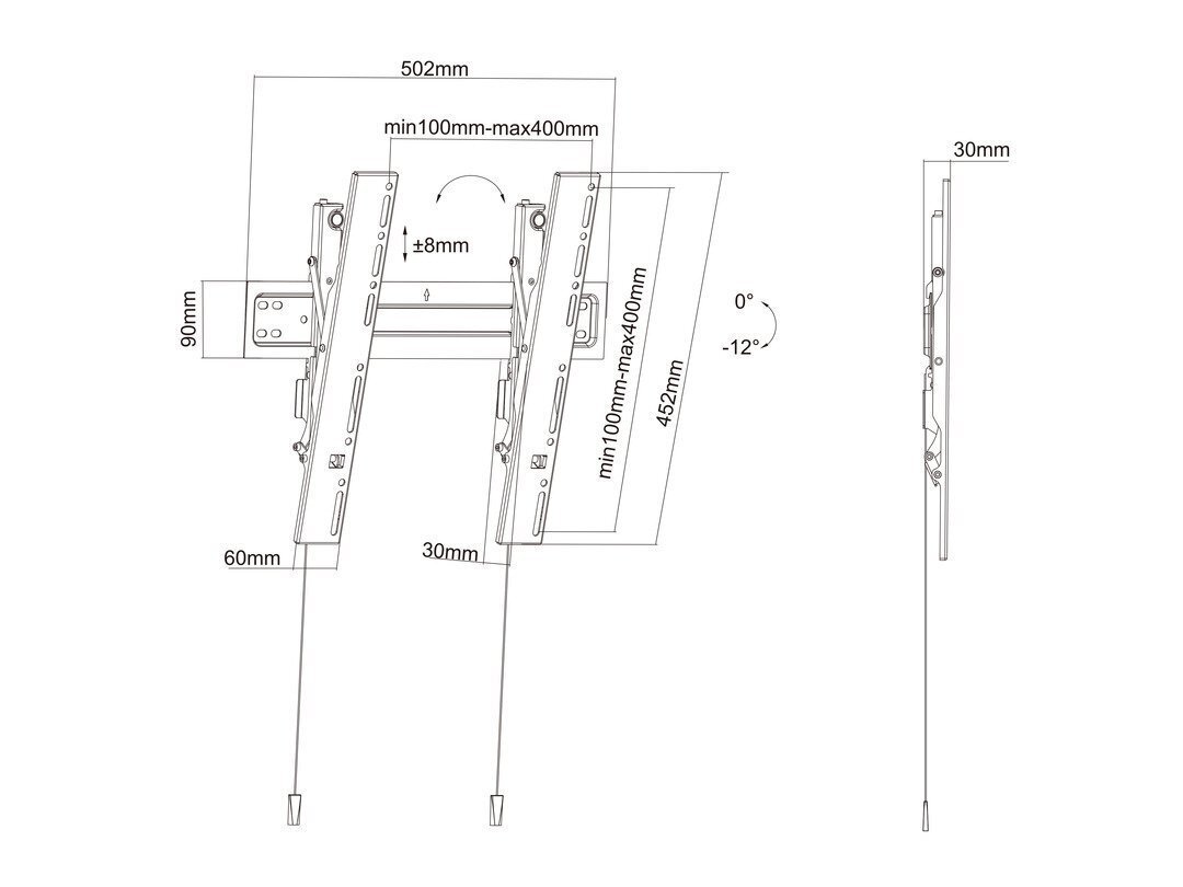 Multibrackets MB-5532, 32-55” cena un informācija | TV kronšteini | 220.lv