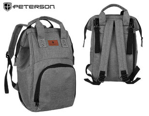 Poliestera mugursoma Peterson PTN GBP-07-9021, pelēka цена и информация | Рюкзаки и сумки | 220.lv