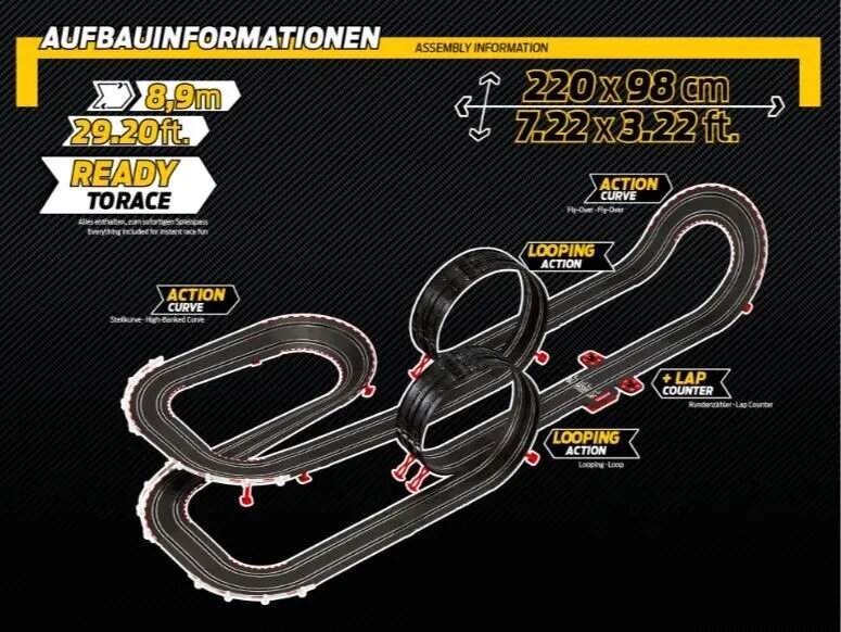 Auto sacīkšu trase, Carrera, Track DTM, 8.9m cena un informācija | Rotaļlietas zēniem | 220.lv