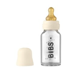 Stikla barošanas pudelīte Bibs, 110 ml, 0+ mēn cena un informācija | Bērnu pudelītes un to aksesuāri | 220.lv