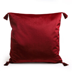 Бордовая бархатная наволочка 45х45 см цена и информация | Декоративные подушки и наволочки | 220.lv