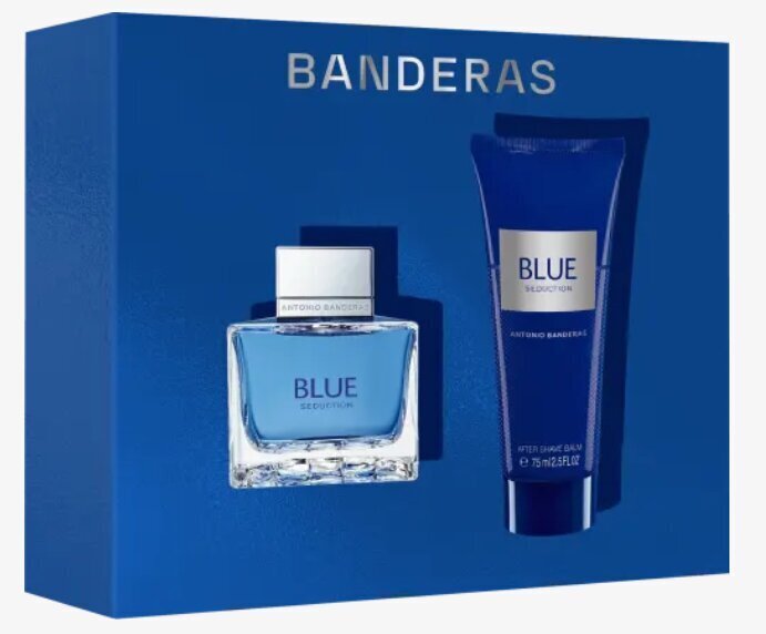 Dāvanu komplekts Antonio Banderas Blue Seduction vīriešiem: tualetes ūdens EDT, 50 ml + balzams pēc skūšanās, 75 ml cena un informācija | Vīriešu smaržas | 220.lv