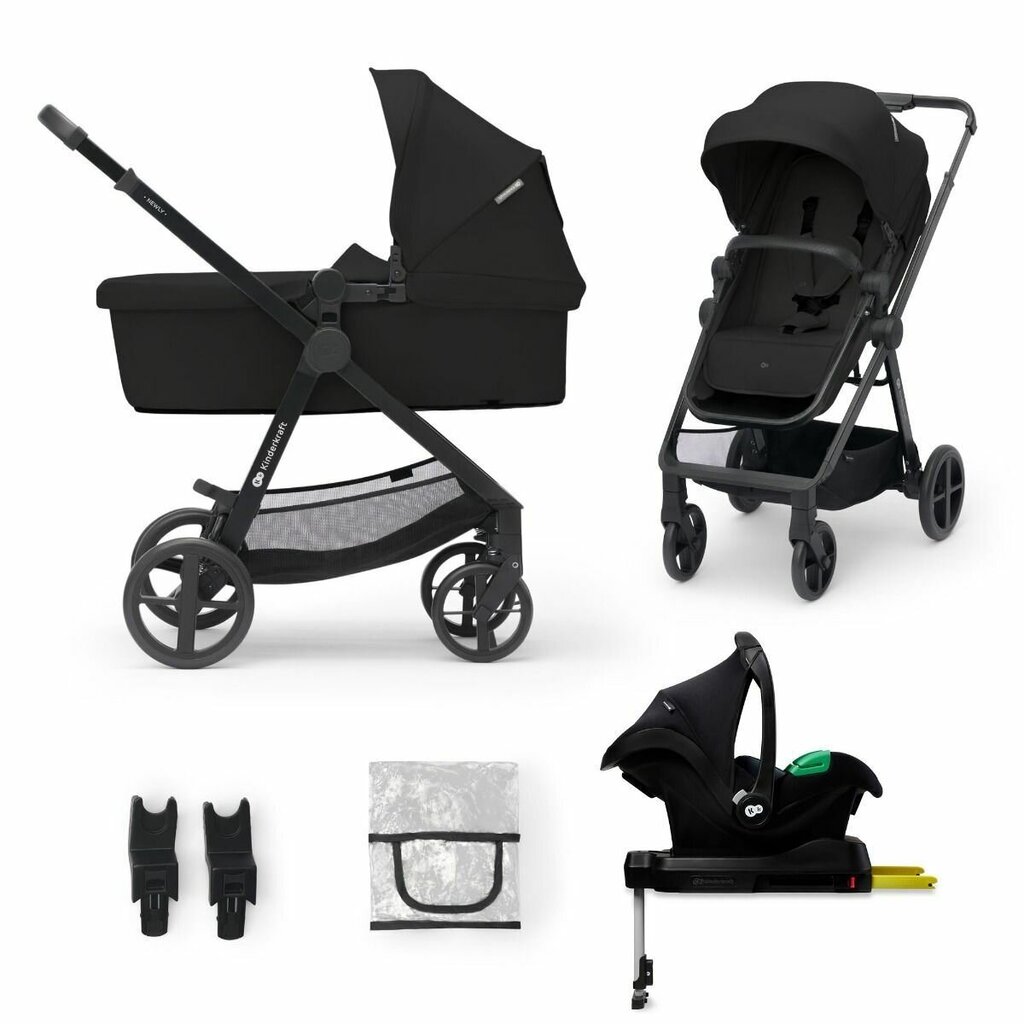 Universālie rati Kinderkraft Newly 4in1 Mink Pro, black cena un informācija | Bērnu rati | 220.lv