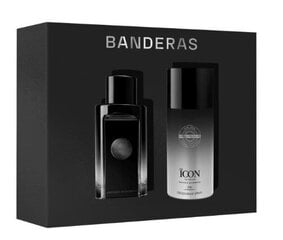 Dāvanu komplekts Antonio Banderas The Icon vīriešiem: tualetes ūdens EDT, 100 ml + dezodorants, 150 ml cena un informācija | Vīriešu smaržas | 220.lv