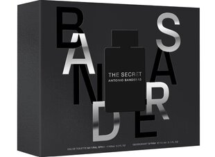 Dāvanu komplekts Antonio Banderas The Secret vīriešiem: tualetes ūdens EDT, 100 ml + dezodorants, 150 ml cena un informācija | Antonio Banderas Smaržas, kosmētika | 220.lv