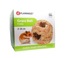 Травяной шарик с отверстиями Flamingo Pet Products, 16 см цена и информация | Клетки и аксессуары для грызунов | 220.lv