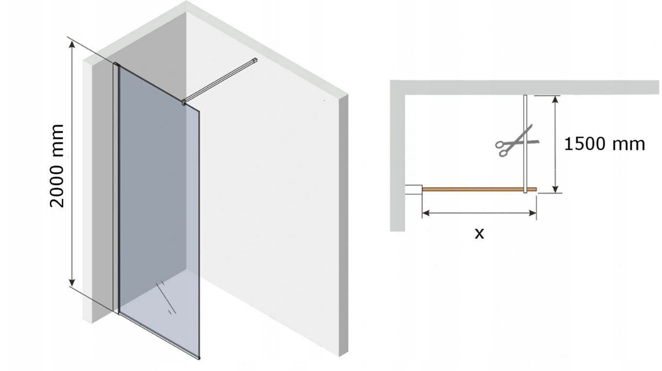 Prece ar bojājumu. Dušas sieniņa Mexen Kioto, black mat/black frame 50,60,70,80,90,100,110,120,130,140x200 cm cena un informācija | Preces ar bojājumiem | 220.lv