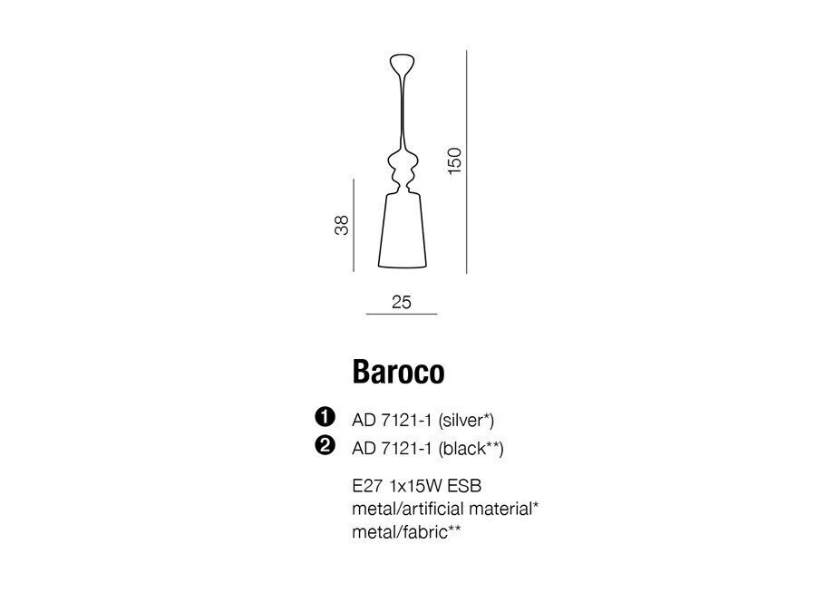 Prece ar bojājumu. Piekaramā lampa AZzardo Baroco AZ0307 cena un informācija | Preces ar bojājumiem | 220.lv